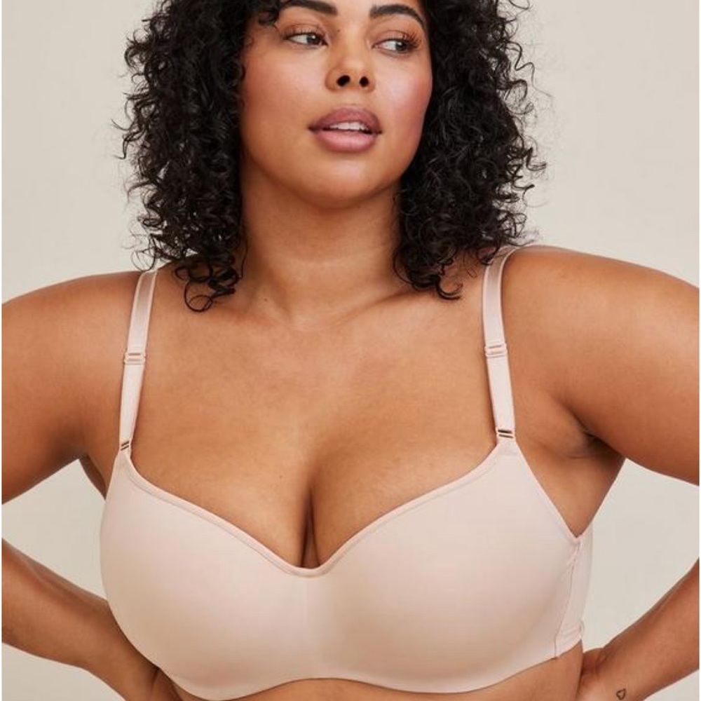 Torrid Size 46C Nude Balconette Bra Lightly Lined, Full Coverage, Back Smoothing